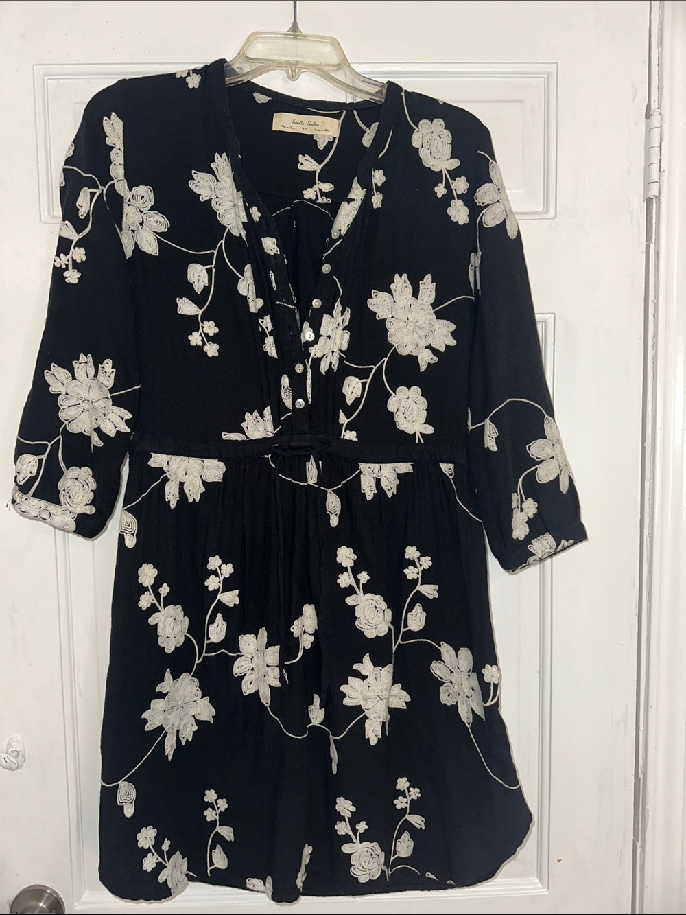 Black Floral Embroidered Women’s Dress